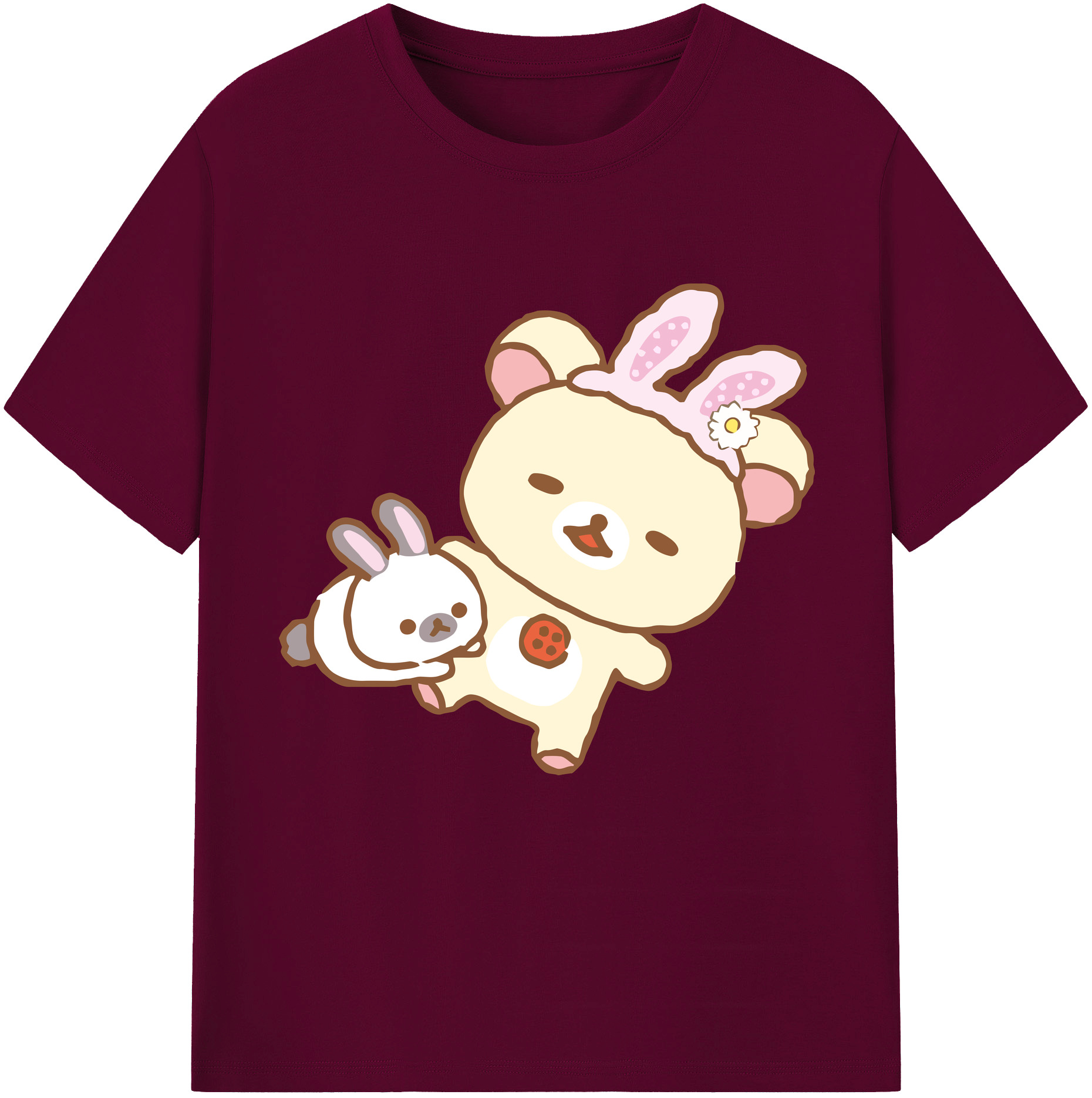 （画像用） リラックマ リラックマ キイロイトリ Rilakkuma Korilakkuma Kiiroitori レディースカジュアルプリントTシャツ（綿100％）